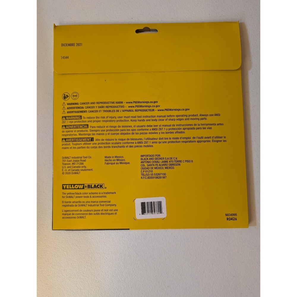 DEWALT 9" 80 Grit Drywall Sandpaper Discs 5-Pack DWAS805P - Picture 2 of 2